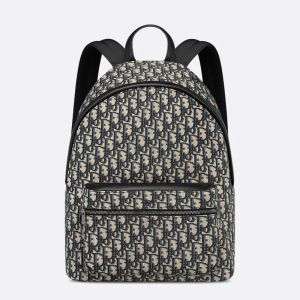 Dior Rider Backpack In Oblique Jacquard Blue