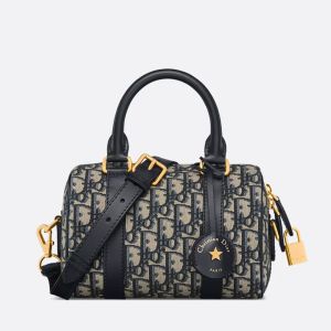 Dior Groove 20 Bag In Oblique Jacquard Blue