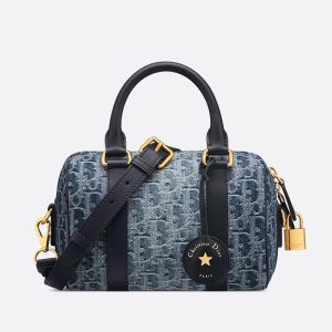 Dior Groove 20 Bag In Oblique Jacquard Denim Blue