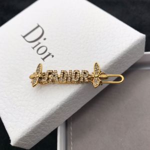 J'Adior Barrette Antique Metal with J'Adior and Bees Signature Embellished Crystals Gold