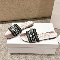 Christian Dior Dway Slides Women Cotton and Pivoine Motif White/Purple