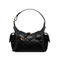 Medium D-Dream Bag In Macrocannage Lambskin Black