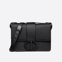 Dior 30 Montaigne Bag In Ultramatte Grained Calfskin Black