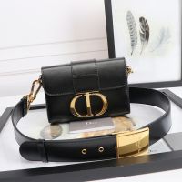 Dior 30 Montaigne Box Bag In Calfskin Black