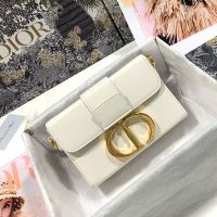 Dior 30 Montaigne Box Bag In Calfskin White