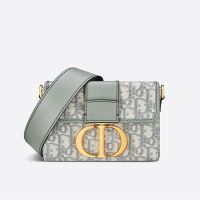 Dior 30 Montaigne Box Bag In Oblique Motif Canvas Grey