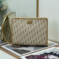 Dior 30 Montaigne Dea Pouch In Oblique Jacquard Khaki