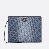 Dior 30 Montaigne Dea Pouch Oblique Motif Denim Blue