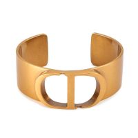 Large Dior 30 Montaigne Bangle Antique Metal Gold