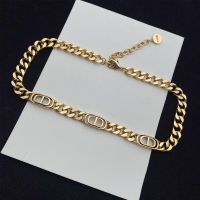 Dior 30 Montaigne Pave Necklace Antique Metal Gold