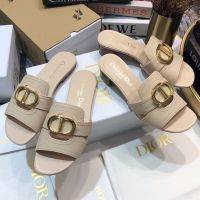 Dior 30 Montaigne Slides Women Calfskin Apricot