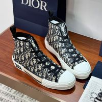 Dior B23 High-Top Sneakers Unisex Oblique Jacquard Blue