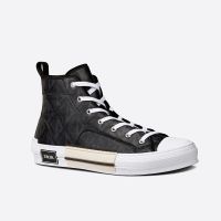 Dior B23 High-Top Sneakers Unisex CD Diamond Canvas Black