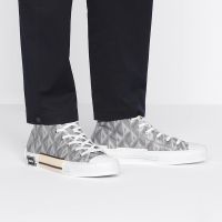 Dior B23 High-Top Sneakers Unisex CD Diamond Canvas Grey
