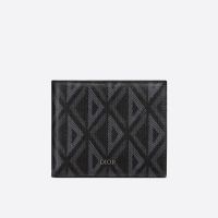 Dior Bi-Fold Wallet CD Diamond Motif Canvas Black