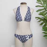 Dior Bikini Women Oblique with Number 2 Motif Lycra Black