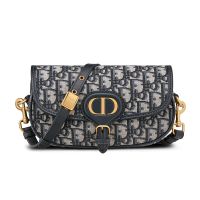 Dior Bobby East-West Bag In Oblique Motif Canvas Blue