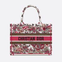 Dior Book Tote Poetry Butterfly Motif Canvas Multicolor