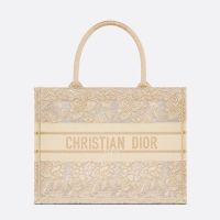 Dior Book Tote D-Lace Motif Macrame Beige