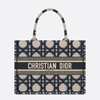 Dior Book Tote In Macrocannage Motif Canvas Blue