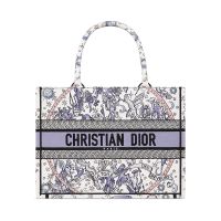 Dior Book Tote In Night of Dreams Embroidery White/Blue