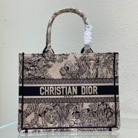 Dior Book Tote Toile In De Jouy Voyage Motif Canvas Beige