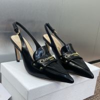 Dior Boy Slingback Pumps Women Patent Leather Black