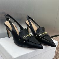 Dior Boy Slingback Pumps Women Supple Calfskin Black
