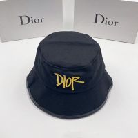 Dior Bucket Hat Shawn Logo Motif Cotton Blue