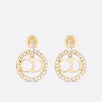 Dior Clair D Lune Earrings Metal with Crystals Gold