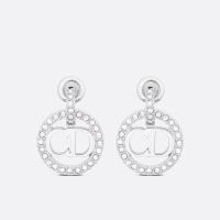 Dior Clair D Lune Earrings Metal with Crystals Silver