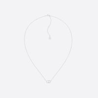 Dior Clair D Lune Necklace Metal with CD Signature Embellished Crystals Silver