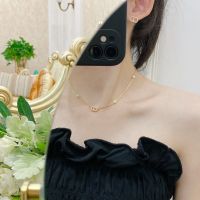Dior Clair D Lune Necklace Metal with Resin Pearls and CD Signature Embellished Resin Pearls Gold