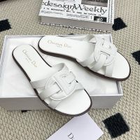 Dior D-Club Slides Women CD Signature Calfskin White