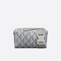 Dior Lingot 22 Bag CD Diamond Motif Canvas Grey