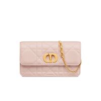 Dior Miss Caro Pouch with Chain In Macrocannage Lambskin Pink