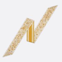 Dior Mitzah Twill In Butterfly Around the World Motif Silk Yellow