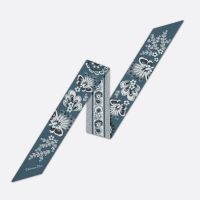Dior Mitzah Twill In Butterfly Bandana Motif Silk Blue