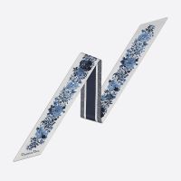 Dior Mitzah Twill In Jardin d'Hiver Motif Silk Blue
