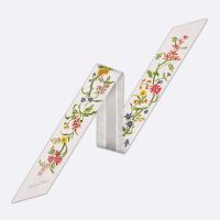 Dior Mitzah Twill Petites Fleurs Motif Silk White