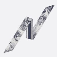 Dior Mitzah Twill In Toile de Jouy Sauvage Motif Silk Navy Blue