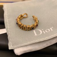 Diorevolution Ring Antique Metal with Multicolor Crystals Gold