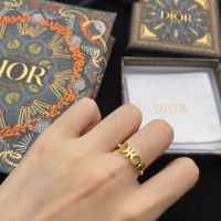 Diorevolution Ring Metal with Crystals Gold