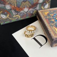 J'Adior Ring Set Metal with Resin Pearls Gold