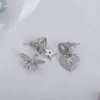Dior Petit CD Earrings Metal with Crystals and Multiple Hallmark Charms Silver