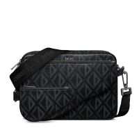 Dior Saddle Triple Pouch In CD Diamond Motif Canvas Black
