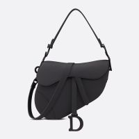 Dior Saddle Bag with Strap In Ultramatte Calfskin Black