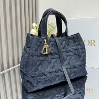 Dior Toujours Bag In Graphic Cannage Denim Blue