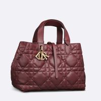 Dior Toujours Bag In Macrocannage Calfskin Burgundy