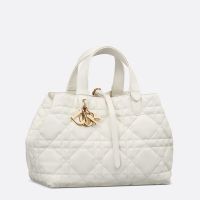Dior Toujours Bag In Macrocannage Calfskin White